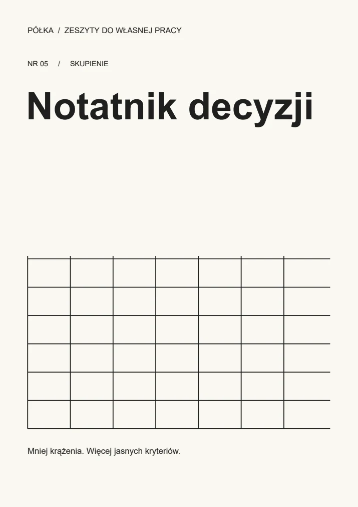 Okładka: Notatnik decyzji