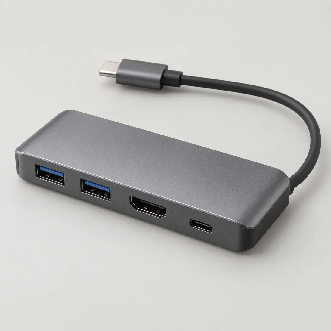 Hub USB-C 4 w 1 — Porty, których akurat brakuje.