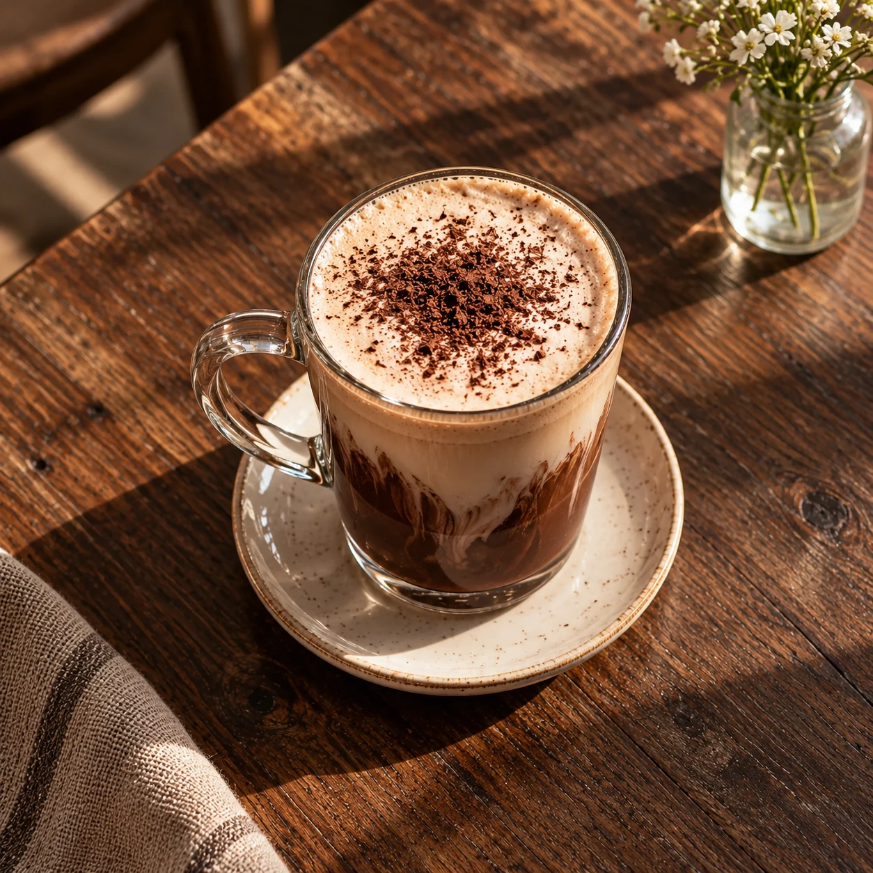 Mocha w szklanej filiżance