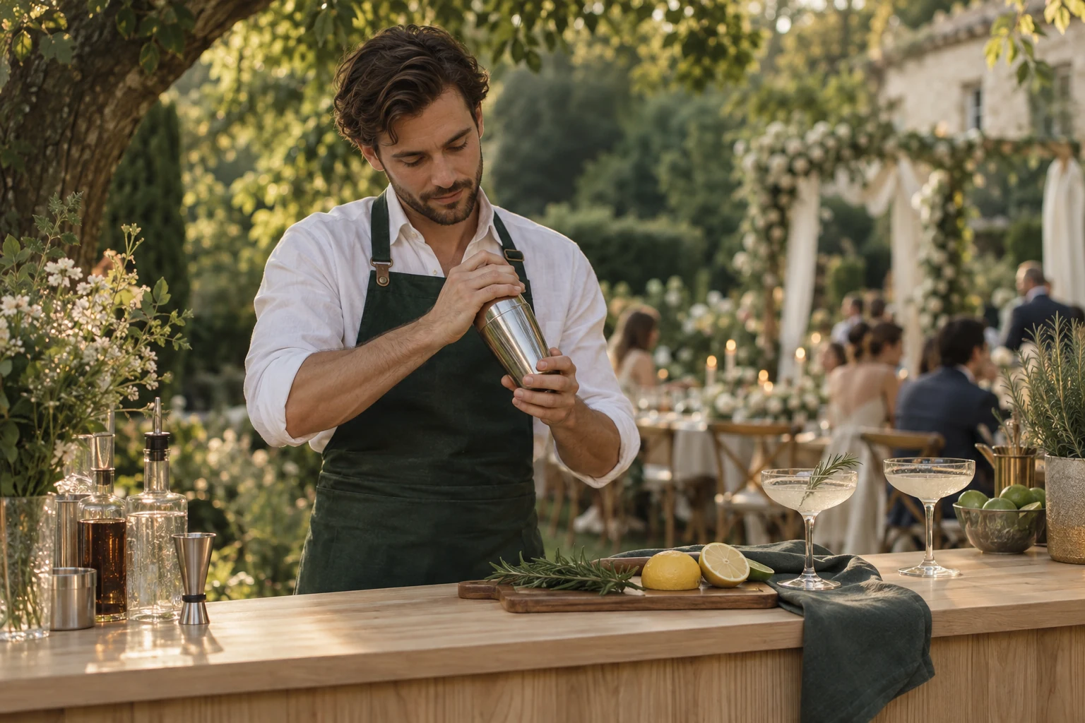 Barman przygotowujący napoje