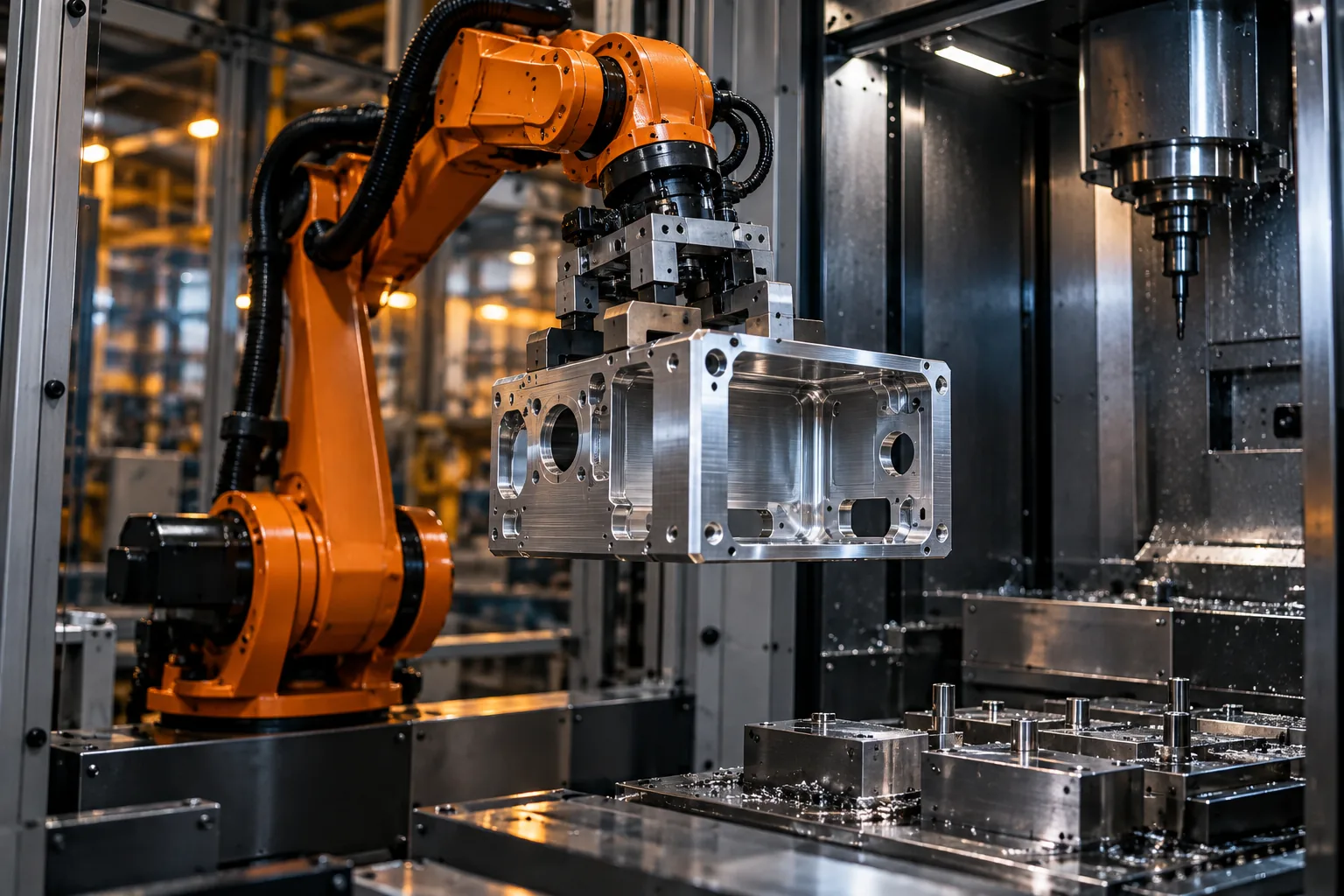 Zrobotyzowane stanowisko obróbki elementów metalowych