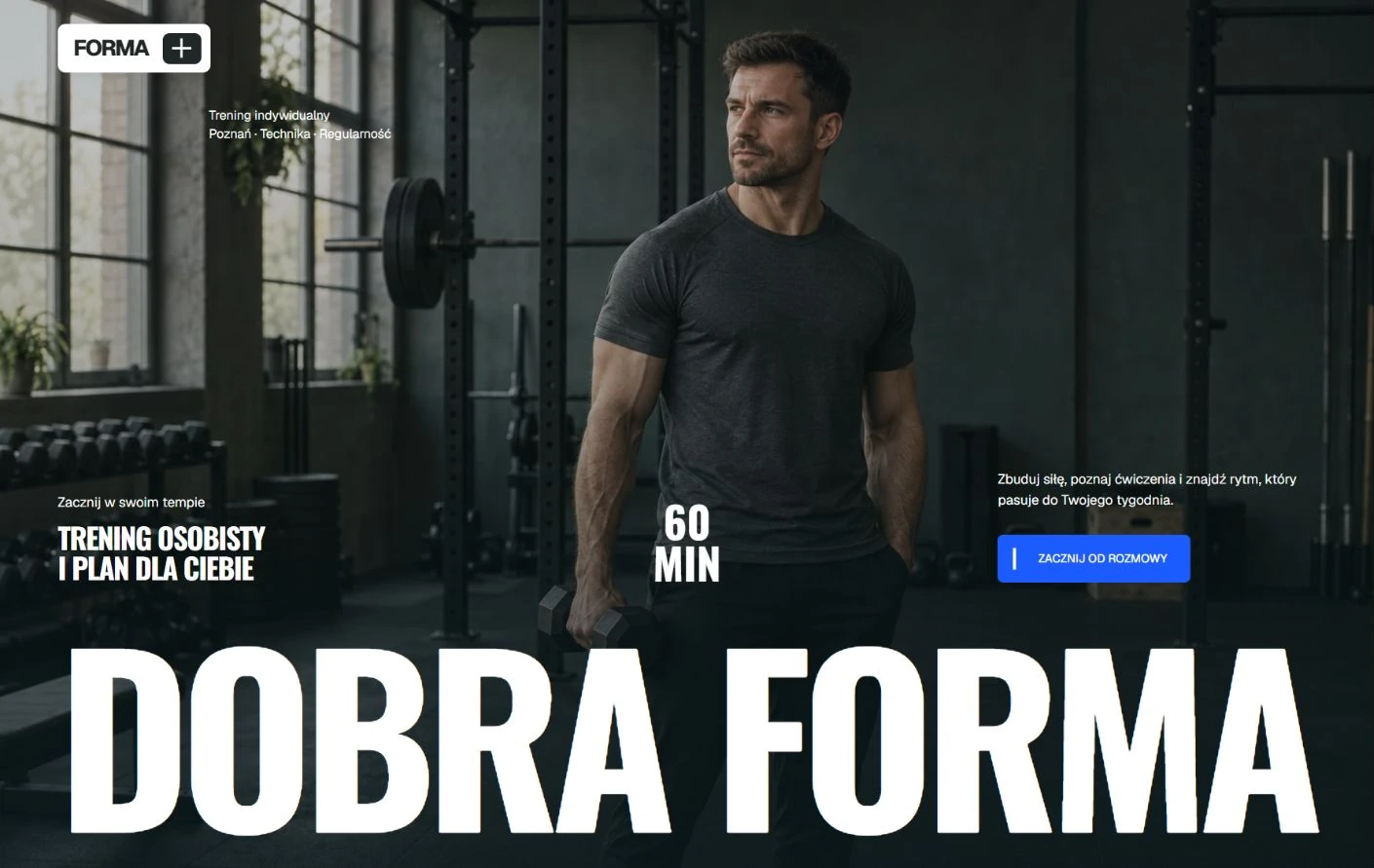 Podgląd strony FORMA, Trening personalny