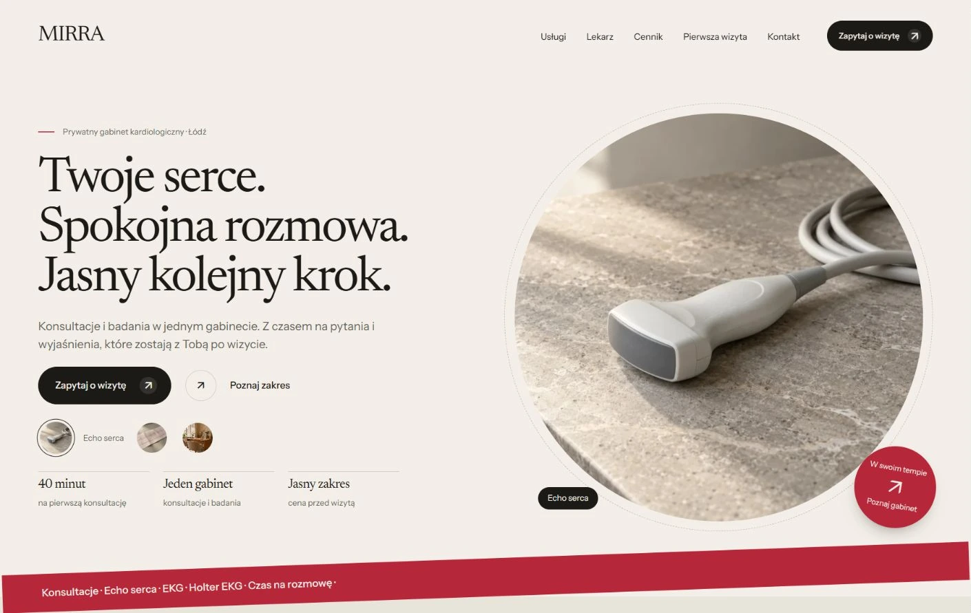 Podgląd strony MIRRA, Lekarz i prywatny gabinet