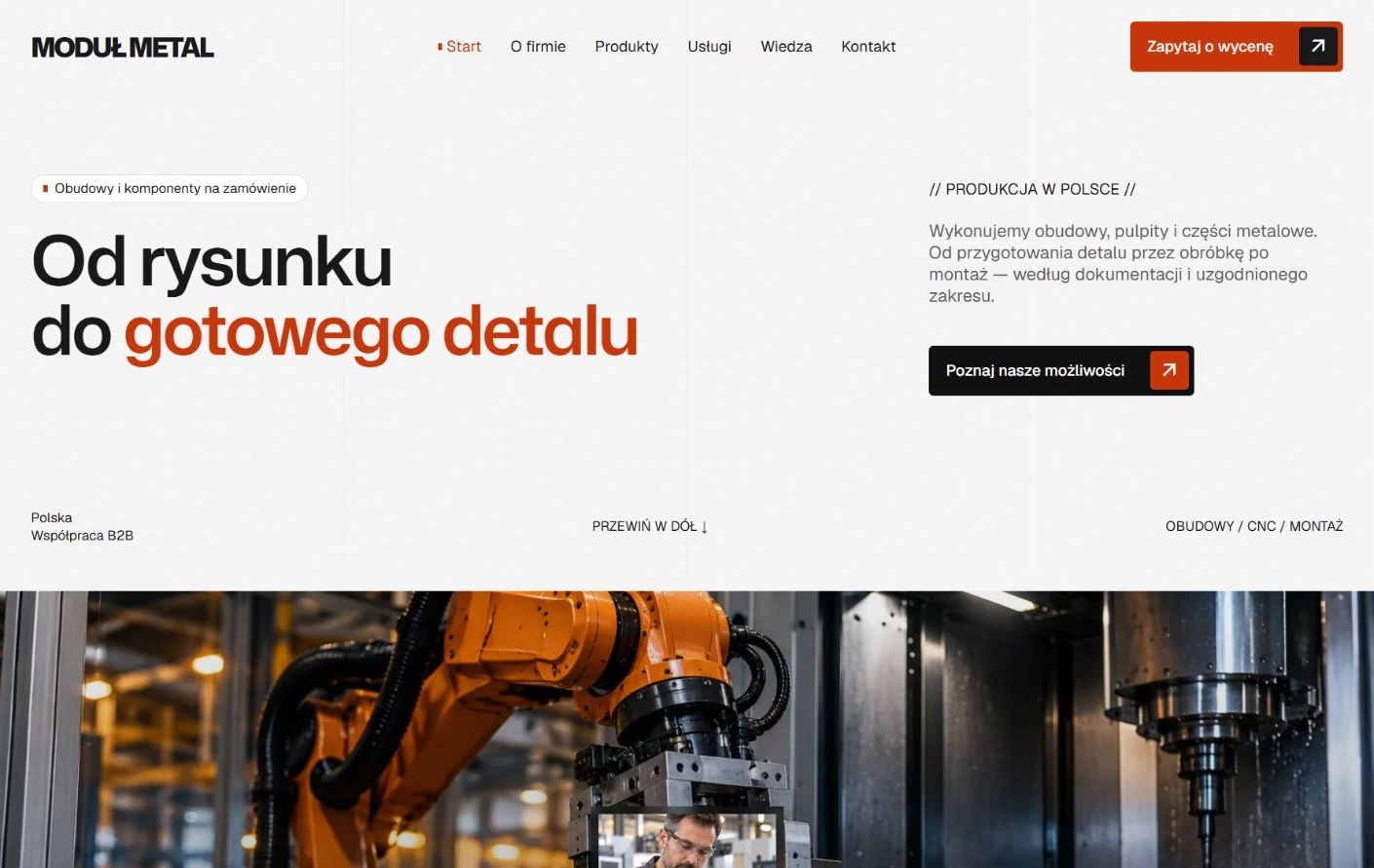 Podgląd strony MODUŁ METAL, Producent: katalog produktów
