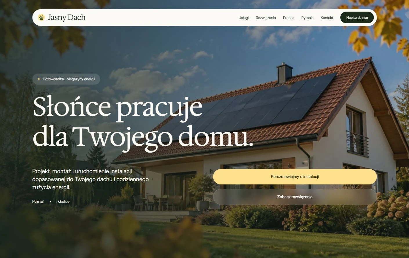 Podgląd strony Jasny Dach, Fotowoltaika i OZE