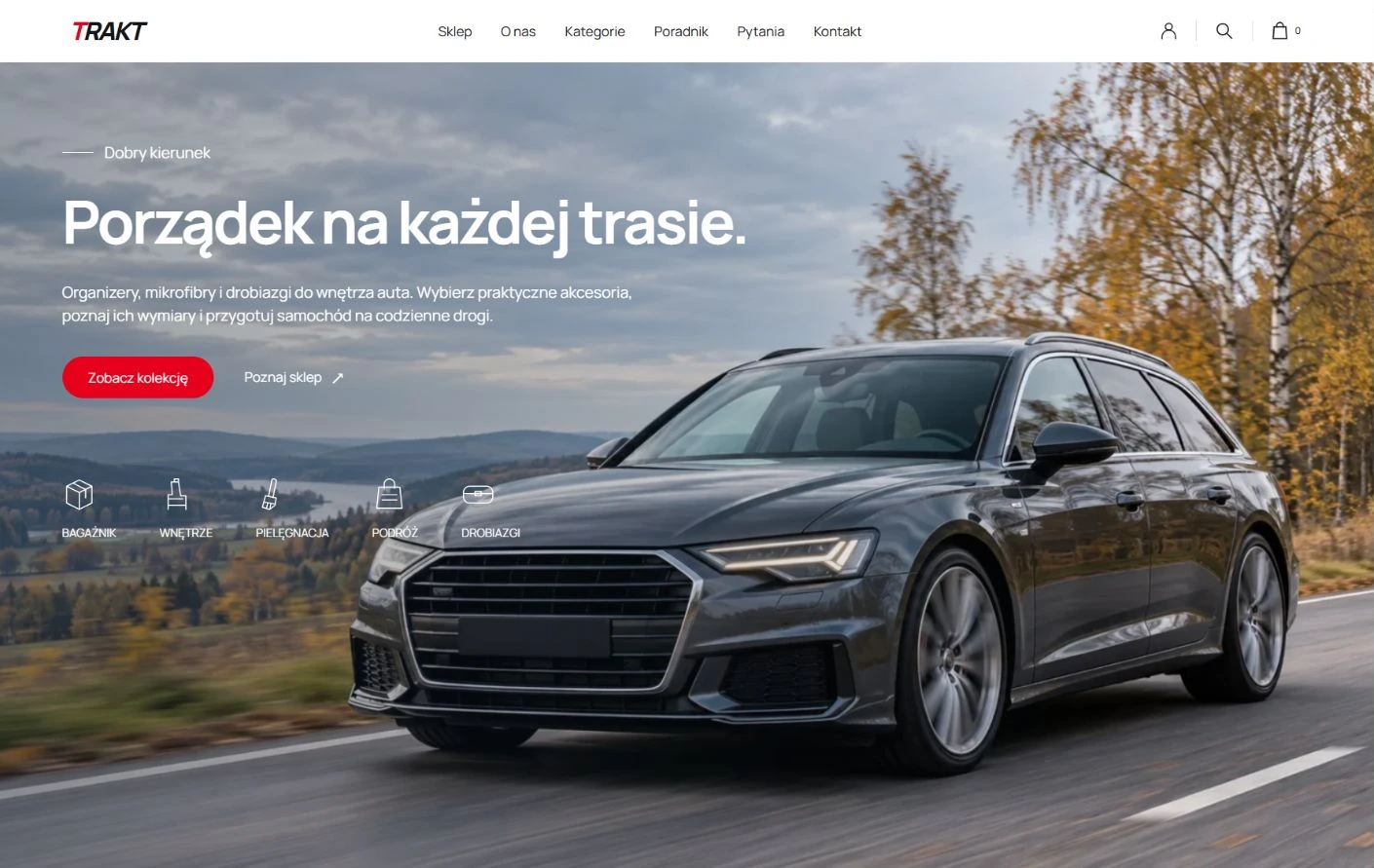 Podgląd strony TRAKT, Akcesoria samochodowe