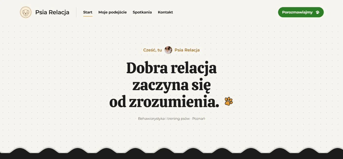 Podgląd strony Psia Relacja, Behawiorysta psów