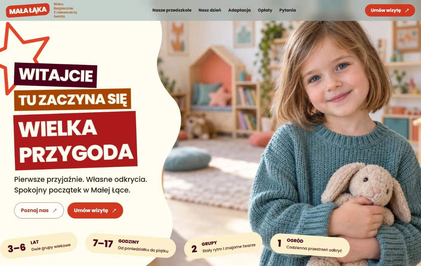 Podgląd strony Mała Łąka, Prywatne przedszkole