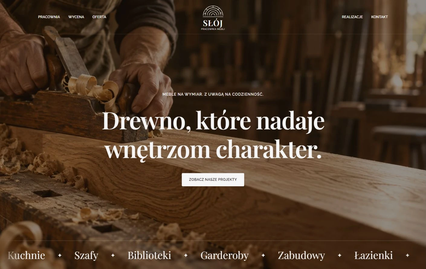 Podgląd strony SŁÓJ, Stolarnia i meble na wymiar